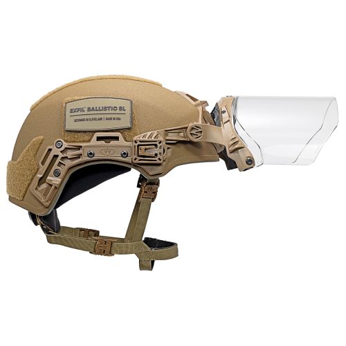 EXFIL Face Shield Installed on the EXFIL Ballistic SL Coyote Brown #4