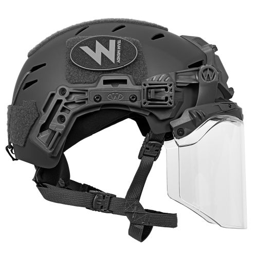 EXFIL Face Shield Installed on the EXFIL Carbon Black #3